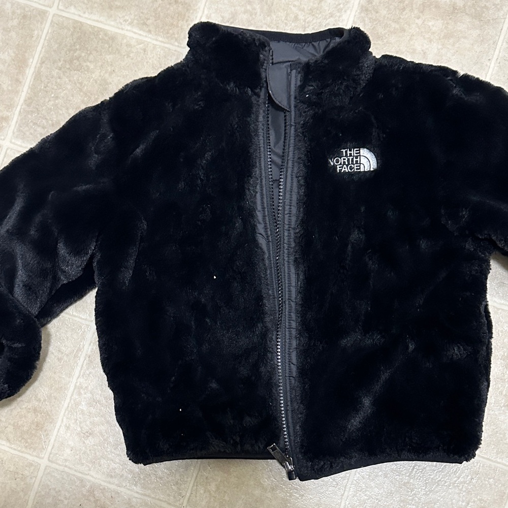 Unisex The North Face Kids Black Furry Jacket